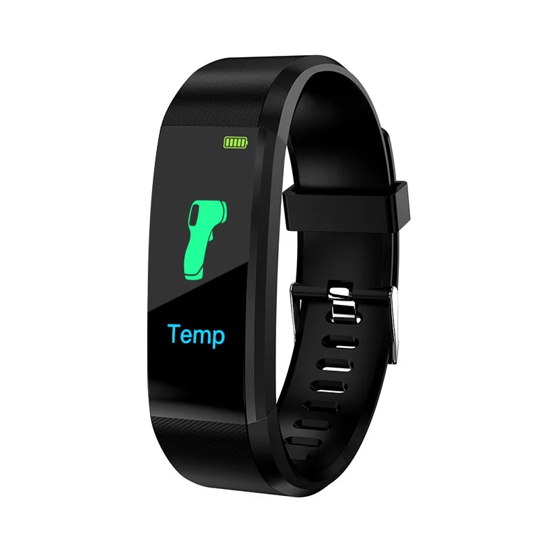 115Plus Smart Watch Sport Man Waterproof Bluetooth Smart Band Woman Body Temperature Monitor Fitness Tracker For Android IOS