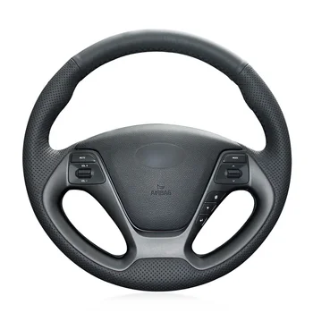 

For Kia K3 2013 K2 Rio 2015 2016 Car Steering Wheel Cover Hand-stitc​h on Wrap Cover Car interior decoration