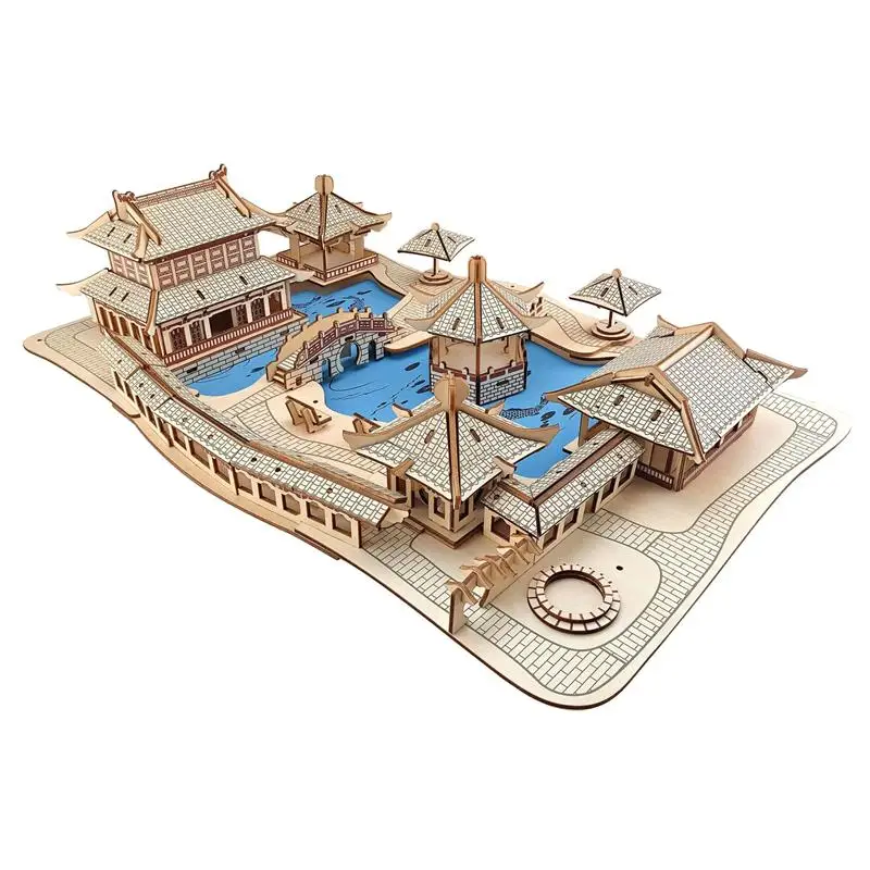 DIY Suzhou садов 3D деревянная модель здания детские игрушки-Пазлы ручной работы Обучающие игры сборные наборы рождественские подарки на день рождения