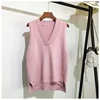 Knitwear Sweater Vest Women Sleeveless V-neck Soild Autumn And Winter New Korean Loose Wild Casual Pink Knitted Women's Jumper ► Photo 1/6