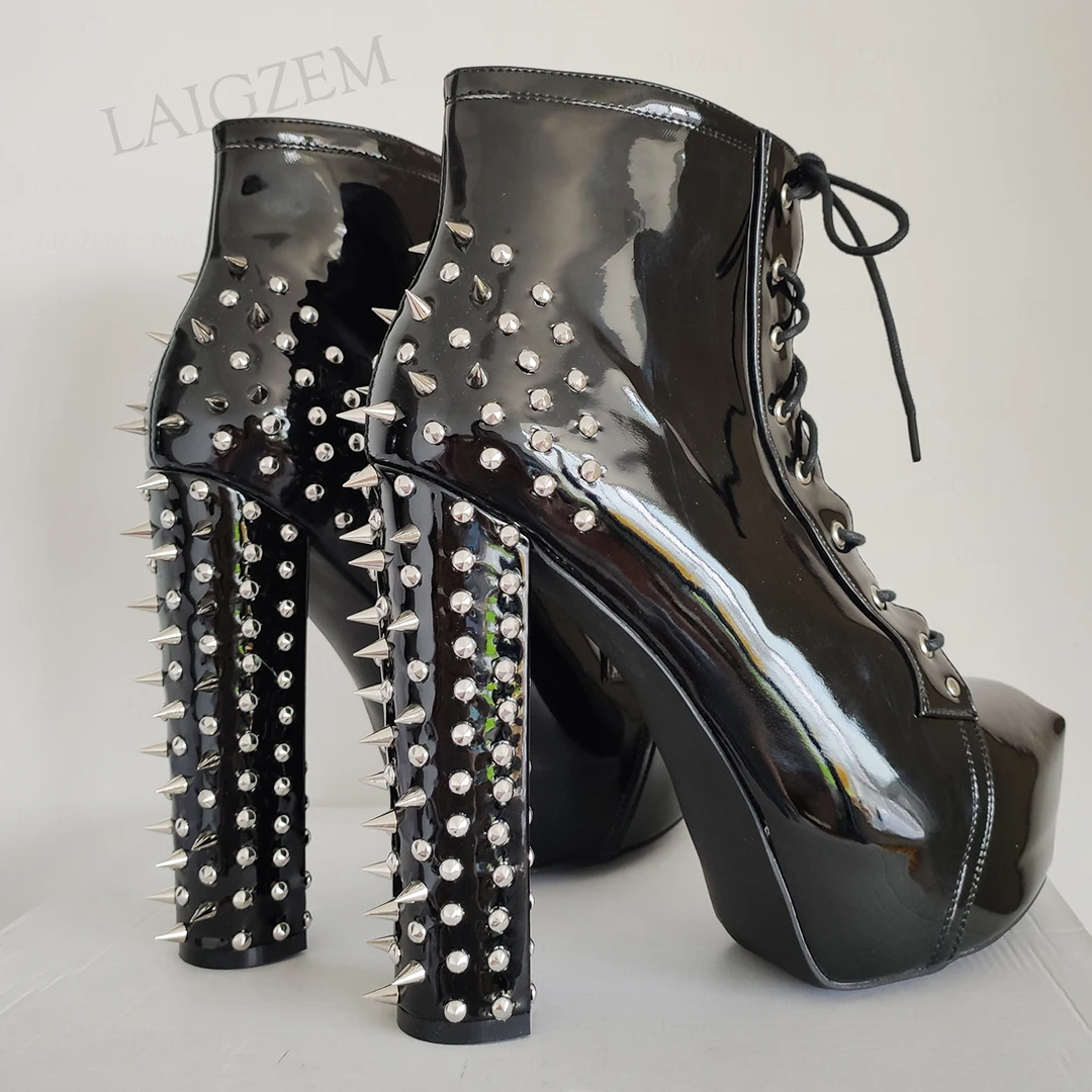 Boots Sexy Lady Casual Designer Fashion Women Boots Black Leather Spikes  High Heels Stiletto Point Toe Short Martin Booties Z230724 From Qiuti17,  $26.69 | DHgate.Com