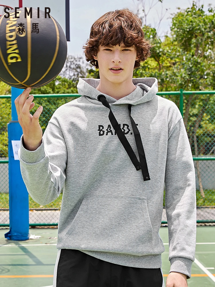 Novedad de moda! Sudadera de Semir con cordón para hombre 2019, Sudadera con capucha y estampado de letras para hombre, Sudadera con capucha de color|Sudaderas con y sudaderas| - AliExpress