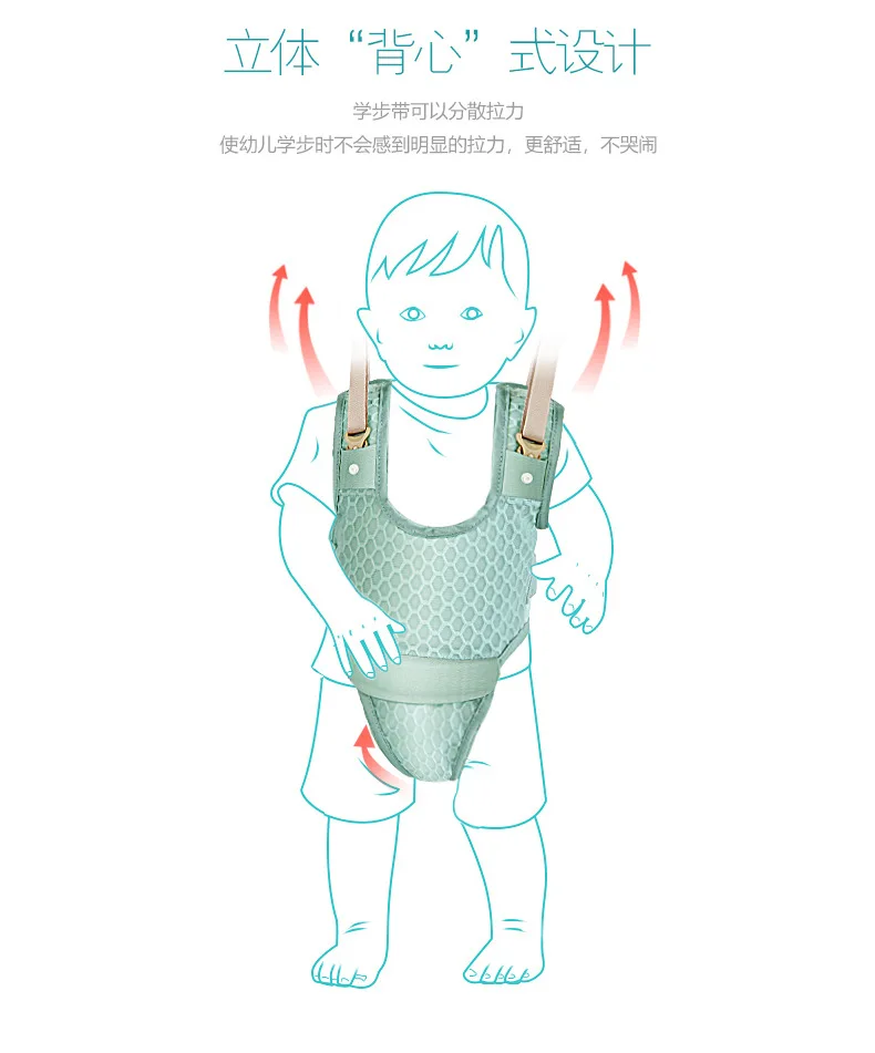 Happy walk baby walking belt removable gear safe, breathable, comfortable and portable M-12003