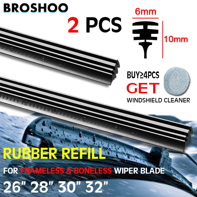 2PCS Windshield Natural Rubber Car Wiper Blade Strip (Refill) 6mm - Foto 12