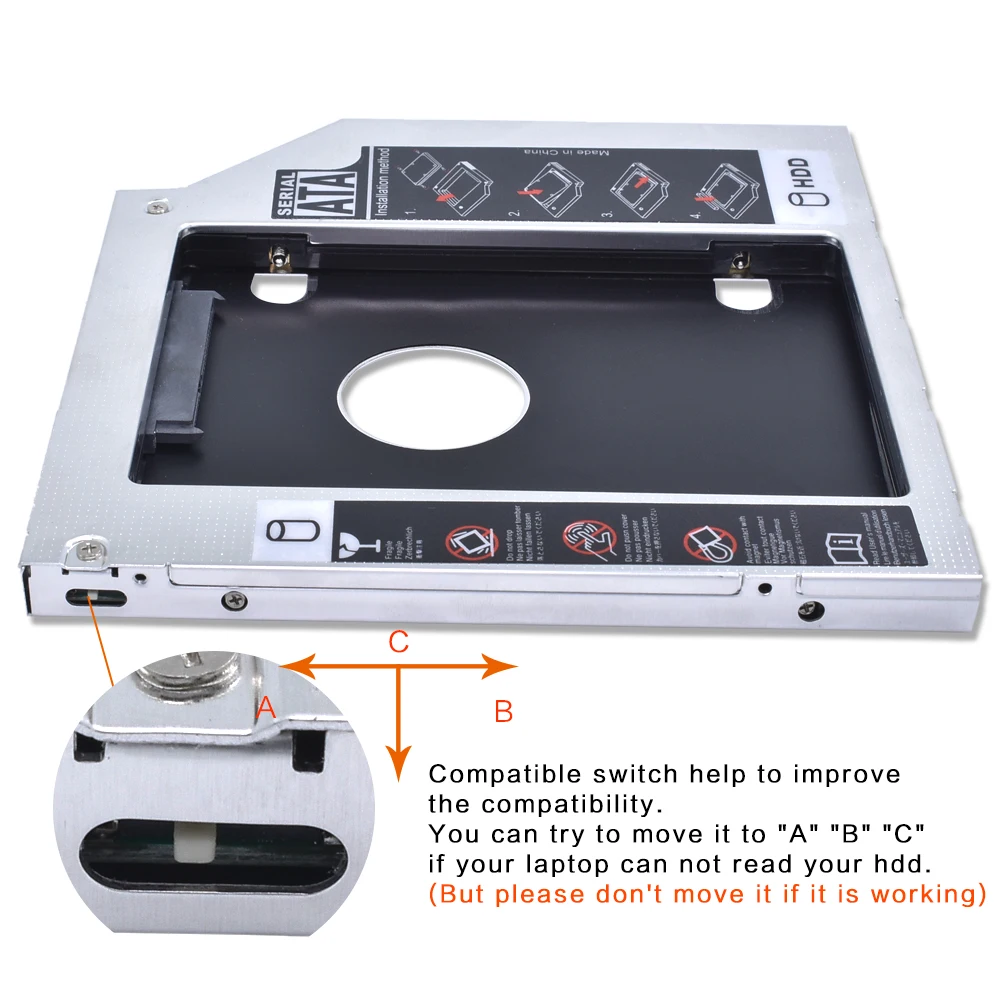 Универсальный алюминиевый жесткий диск Tishric 9 5 мм SATA 3 0 HDD Caddy 2 дюйма двойной