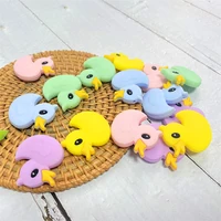 10pcs Baby Teething Toys Cartoon Mini duck Silicone Teether Beads Kids DIY Infant Nursing Pacifier Chain Toys 2