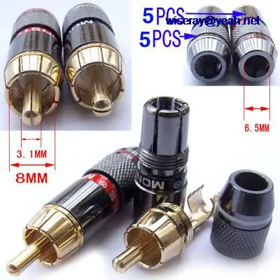 

DHL/EMS 100PCS RCA Plug Audio Video for Speaker Cable Amplifiers-A8