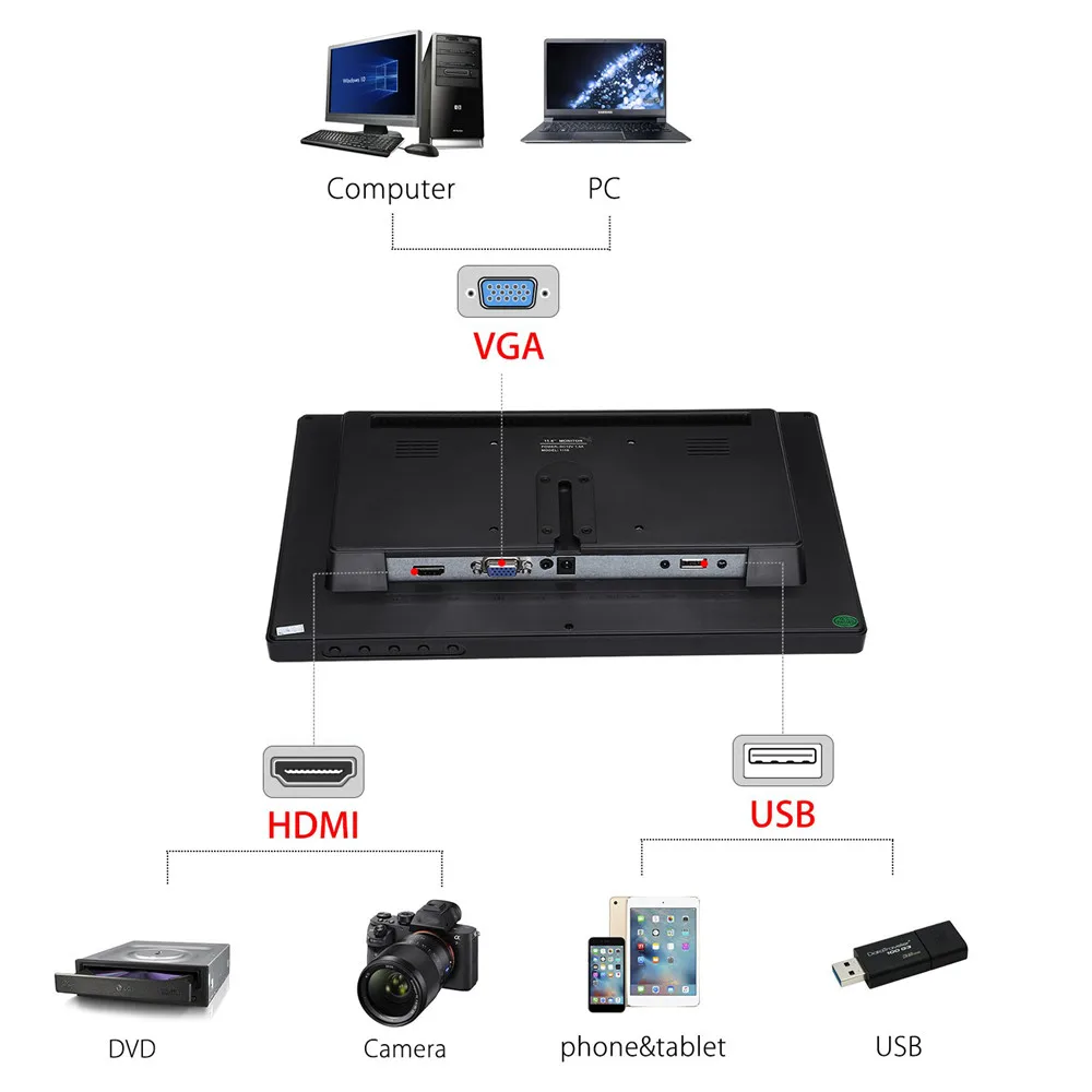 EYOYO 11 6 HDMI Monitor IPS 1920 1080 HD Touch Screen LCD Display Screen VGA For 3