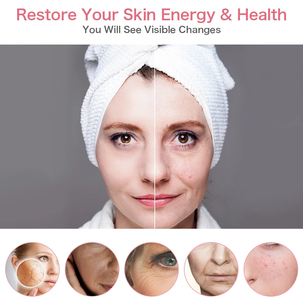 Electric Facial LED Photon Light Therapy Beauty Machine 5 in 1 EMS&RF Radio Frequency Led Brighteni