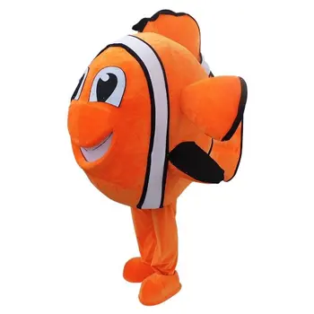 

Fashion Clown-Fish orange Mascot Costume Adult Birthday Party Fancy Dress Halloween Cosplay Game Dress Outfits Clothing Xmas
