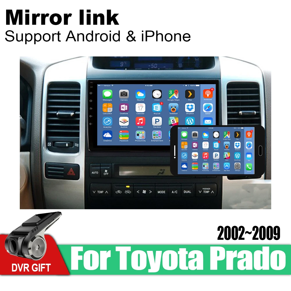 ZaiXi Android автомобильный gps; Мультимедийный проигрыватель для Toyota Land Cruiser Prado 2002~ 2009 автомобильный навигационный Видео Аудио Автомобильный плеер Bluetooth