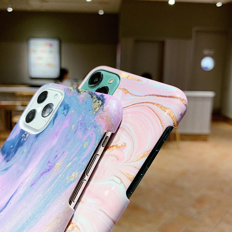 Рисунок художественный Мрамор текстура чехол для телефона для iPhone 11 XR XS X XS макс 7 8, 6, 6 S, Plus, ультра тонкий жесткий ПК Защитный чехол-накладка