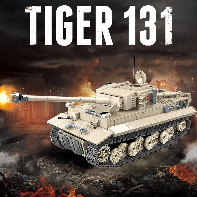  1018 Pcs Military German Tiger 131 Tank Building Blocks For Legoingly Army WW2 Soldier Weapon Brick