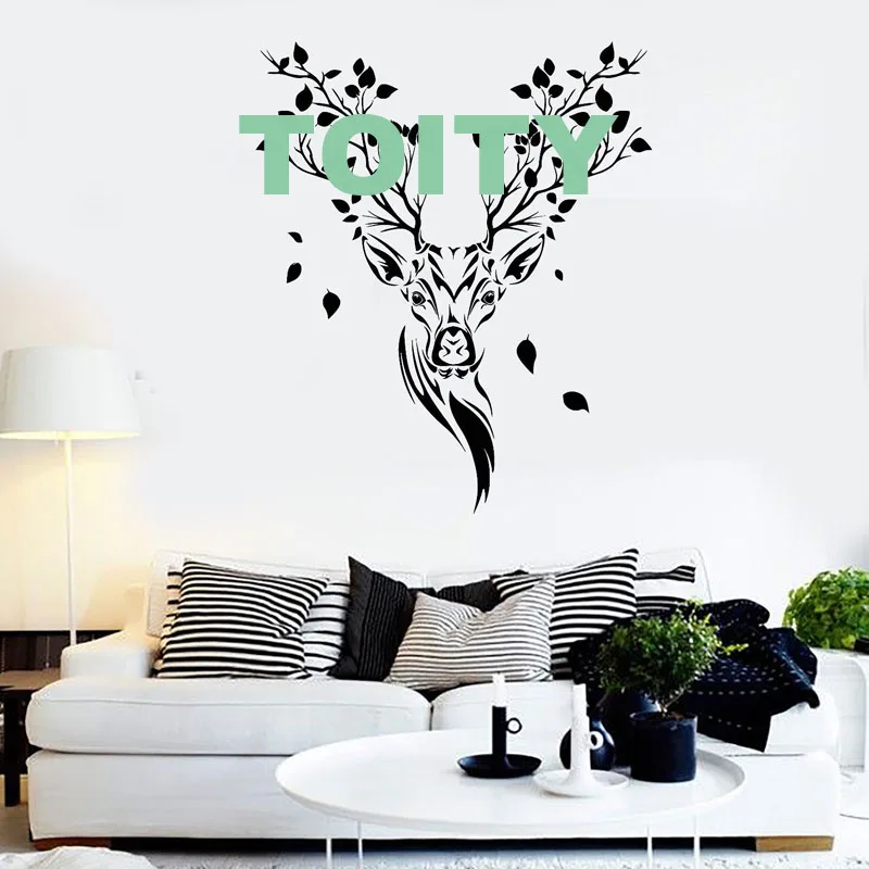 Ethnic Forest Deer Head Tree Branch)aa
