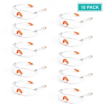 

10 PACK goggle Protection Safety Glasses White Goggles Unisex Anti-Scratch UV400 Protection Prevent Dust Wind for Outdoor Sport