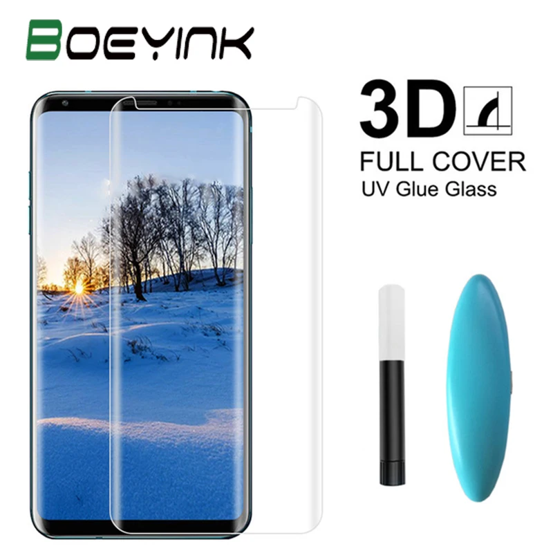 Закаленное УФ стекло BoeYink защитная пленка для Samsung S8 S9 S10Plus полное покрытие защита