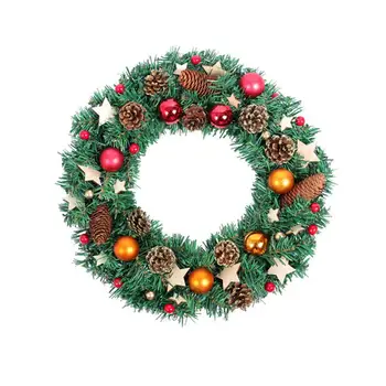 

1pc Front Door Wall Wreath Entry Staircase Shopwindow Porch Wreath Decoration Garland for Xmas Christmas Holiday