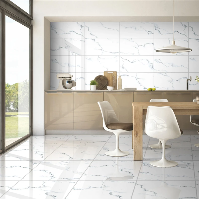 Self Adhesive Marble Floor Tile Wall Sticker Pvc Oil Proof Waterproof For Home Living Room Bedroom Kitchen Bathroom Dls 01 Wallpapers Aliexpress