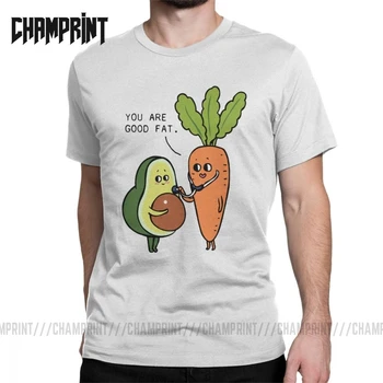 

You Are Good Fat Avocado Men T Shirts Vegan Funny Guacamole Cartoon Food Vintage Tee Short Sleeve T-Shirts Pure Cotton Gift Idea