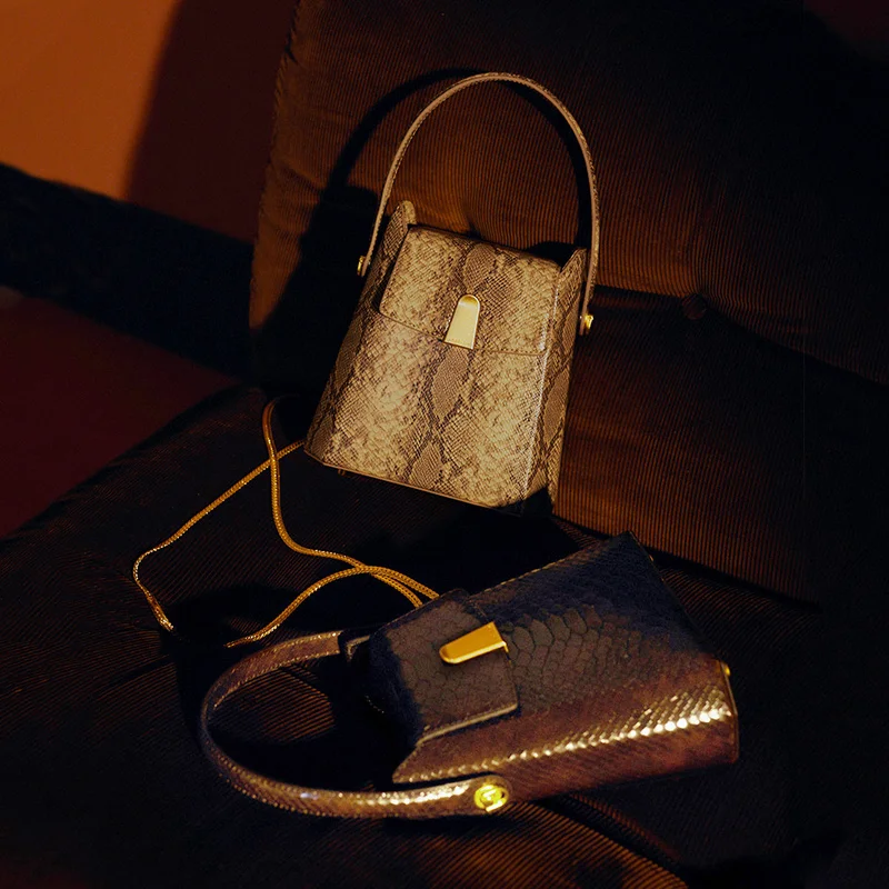 LA FESTIN Elf bag 2020 one-shoulder female bag fashion messenger leather handbag bag snake texture