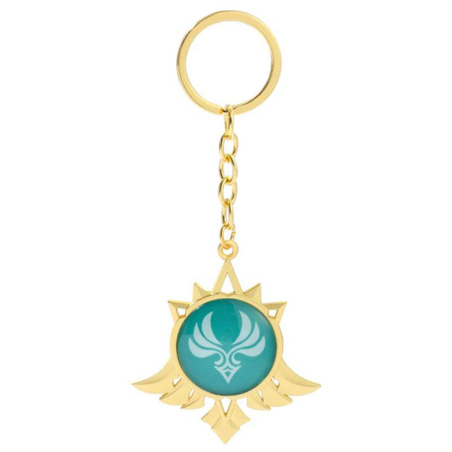 Game Genshin Impact Keychain Eyes of God keychains Luminous Metal Keychains Genshin God Eyes Fashion Lanyard Cosplay Pendant