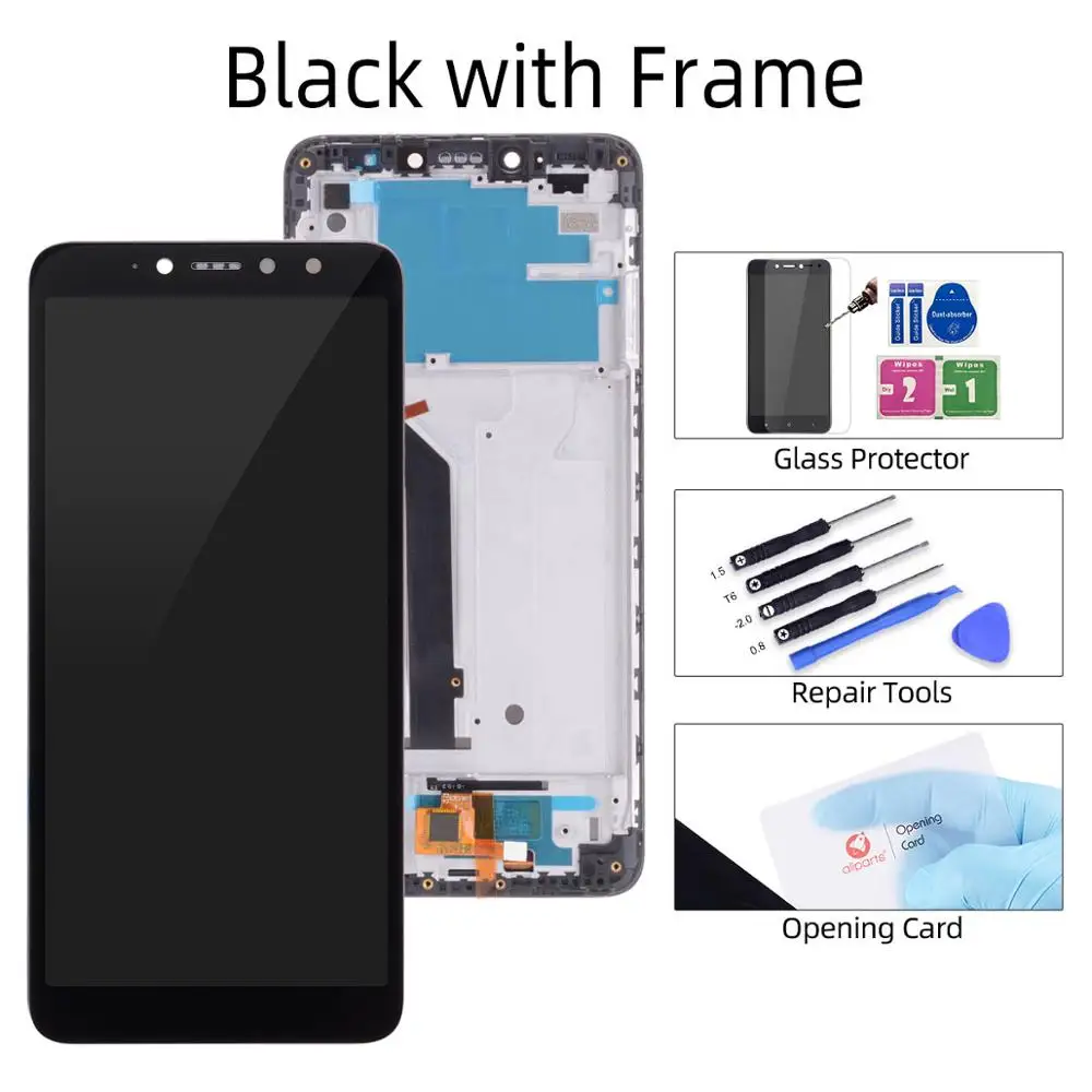Дисплей для Xiaomi Redmi S2 LCD в сборе с тачскрином на рамке 5.99'' черный белый - Цвет: with Frame Black
