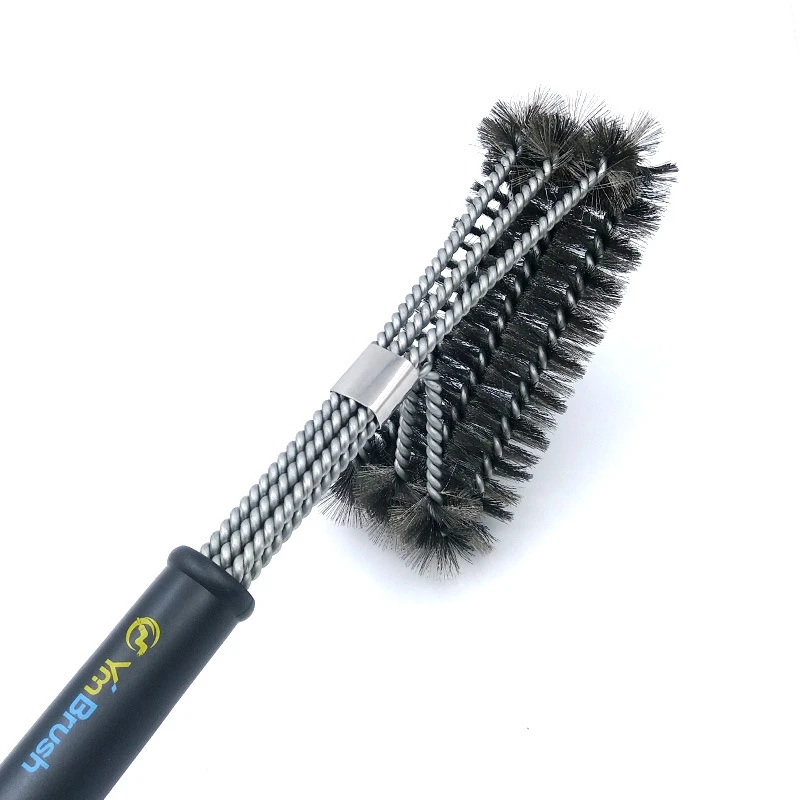 BBQ Cleaning Brush Barbecue Cleaner Tools Stainless Racks kitchen Grill Accessories Stains Grease Triangle Steel Wire Bristles