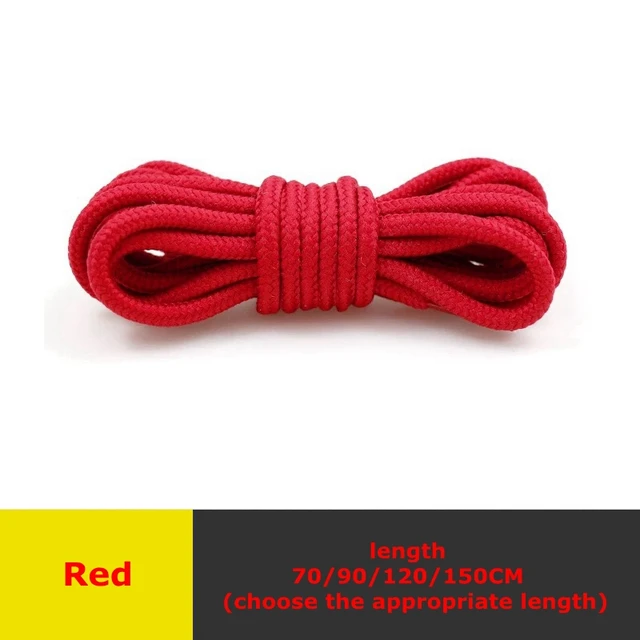 1 Pair Round Shoelaces Top Quality Polyester Classic Off White Shoe Laces Do Not Fade Outdoor Leisure Sneakers Shoelace Unisex Red
