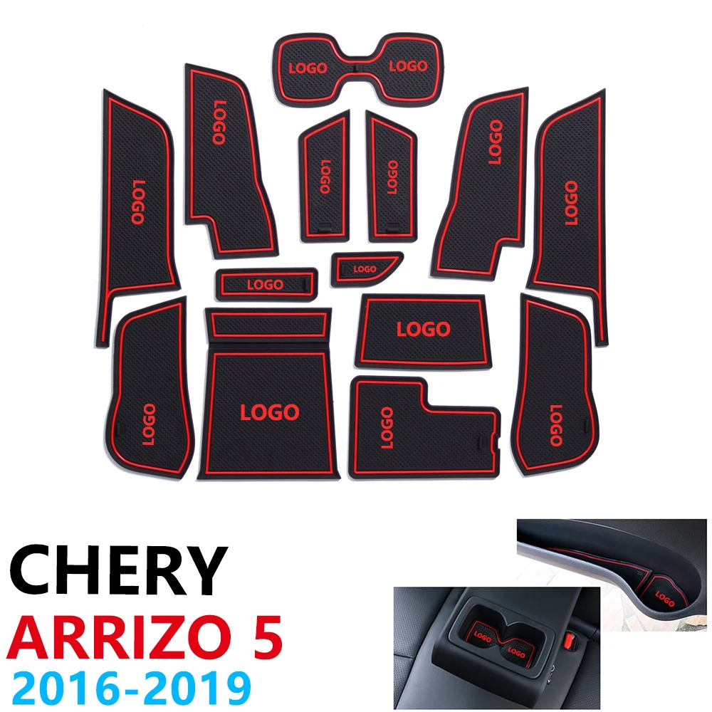 

Anti-Slip Rubber Cup Cushion Door Groove Mat for Chery Arrizo 5 2016~2019 2017 2018 14Pcs Car Stickers Accessories mat for phone