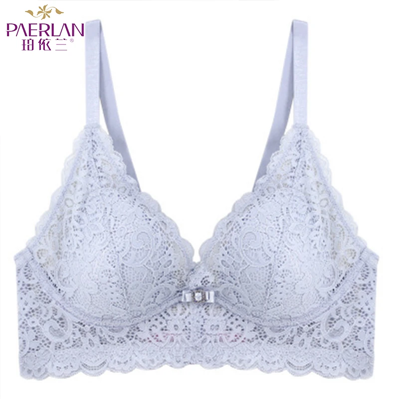 

PAERLAN New Products Red Gathered Adjustable Bra New Products Lace Side Sexy Small Bra Received The Breast Underwear Women