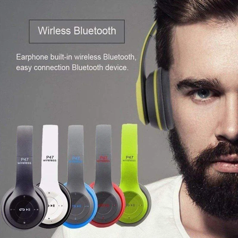 Wireless Headset Bluetooth Headphones Foldable Earphone With Mic MP3 Player For iphone samsung xiaomi phone For Kid Children