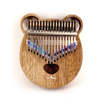 

Merbau Wood Kalimba 17 Key Hollow Cute Bear Thumb Piano kimi Mbira Sanza with Tuner Hammer Gig piano Case Manual Christmas Gift