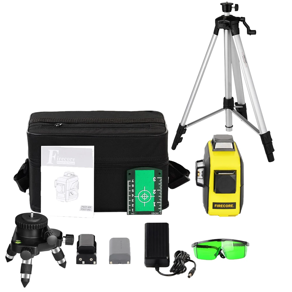 F93T-XG/XR 3D 12 lines green red laser level lithium battery self leveling 360 laser level