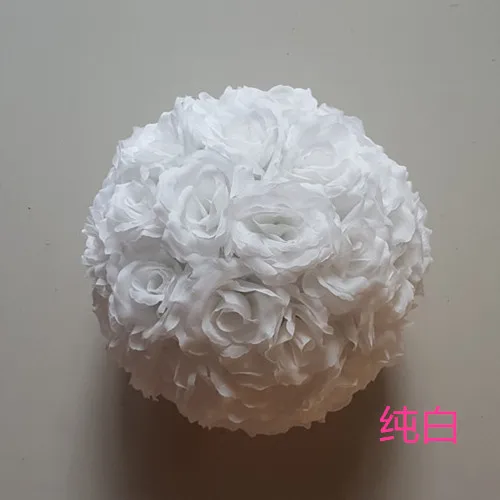 white Искусственный Розовый Шелковый цветочный шар центральный мятный декоративный висящий цветочный шар Свадебные украшения DIY любой цвет может быть смешан - Цвет: white