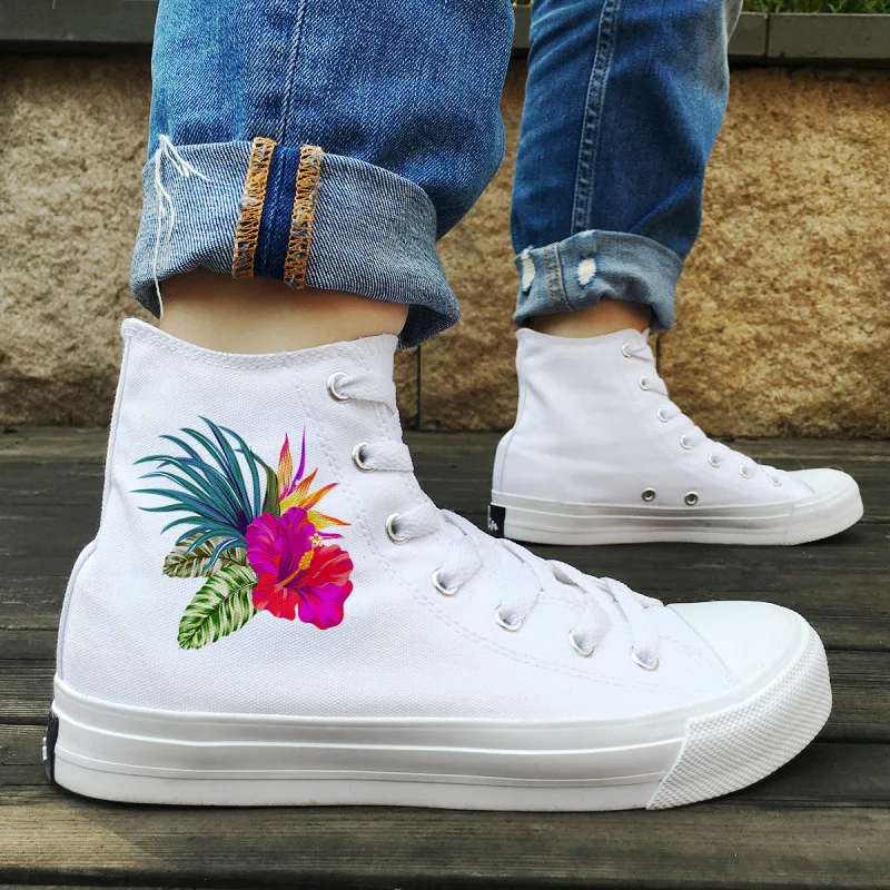 

Wen Simple Easy to Ride White Shoes WOMEN'S Shoes Thick Bottomed Torrid Zone Island Flower Versatile Travel Travel Casual Shoes