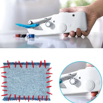 

Portable Household Mini Hand Sewing Machine Quick Stitch Sew Needlework Cordless Clothes Fabrics Electronic Sewing Machine