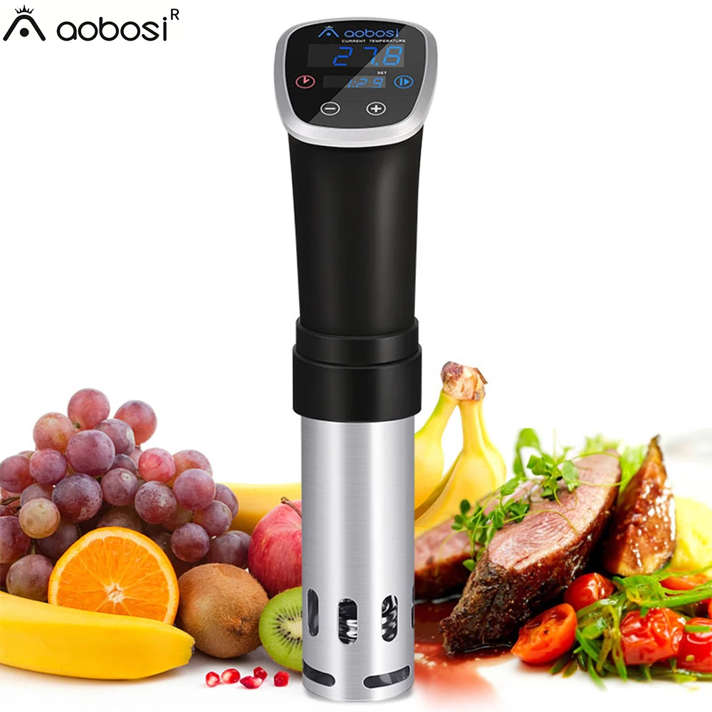 

Aobosi Vacuum Sous Vide Food Cooker 800W Powerful Immersion Circulator - LCD Digital Timer Display Stainless Steel