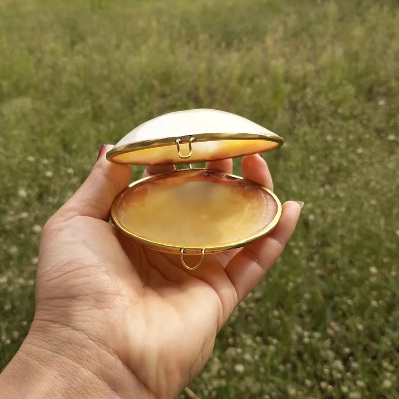 2 шт Seashell Clam кольцо держатель с белой лентой, уникальное кольцо носитель коробочка в виде морской раковины, пляж обручальное кольцо Подушка, кольцо подушку