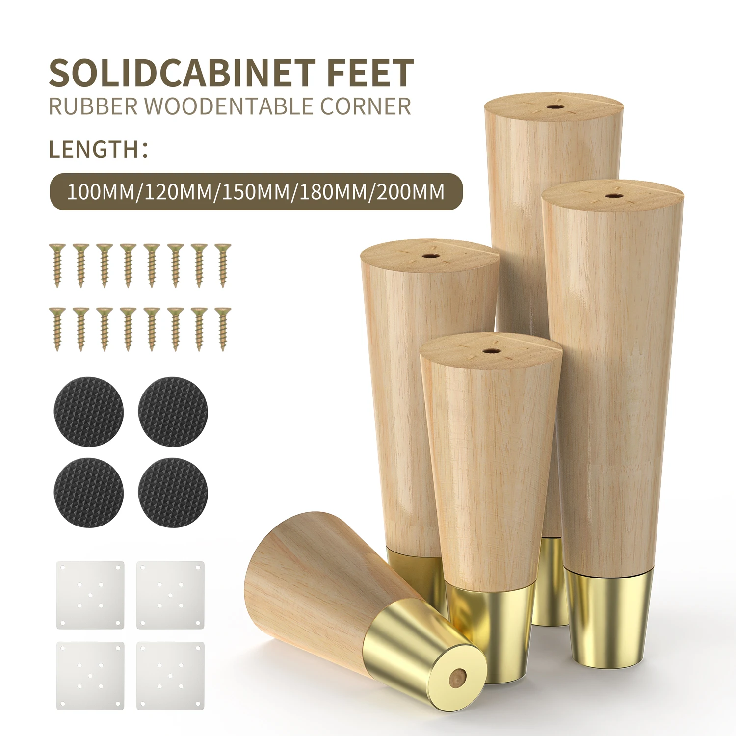 1Pcs 10-20cm Straight feet Solid Wood Furniture Legs,With Pure Copper Protective, For Cupboard Sofa legsTable Fittings Oak Feet 1Pcs 10-20cm Straight feet Solid Wood Furniture Legs,With Pure Copper Protective, For Cupboard Sofa legsTable Fittings Oak Feet