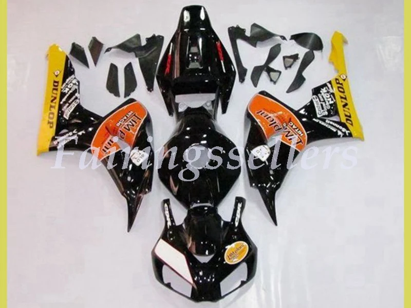 Литьевая Форма ABS Полный комплект обтекателя Подходит для Honda CBR1000RR 06 07 2006 2007 1000RR Обтекатели Черный Синий Пламя