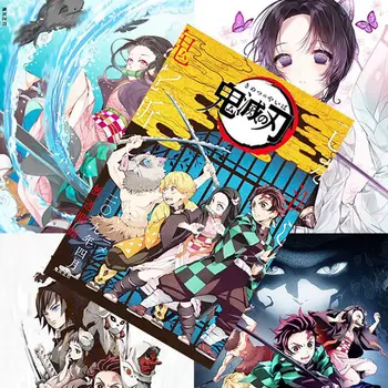 

Japanese Anime Demon Slayer: Kimetsu no Yaiba Kamado Tanjirou Kamado Nezuko Wall Scroll Poster Wall Hanging Poster Decor 8Pcs