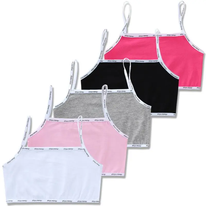 

5pcs/lot Children Girl Bra 8-16 Years Cotton Teens Teenage Underwear Summer Kids Vest