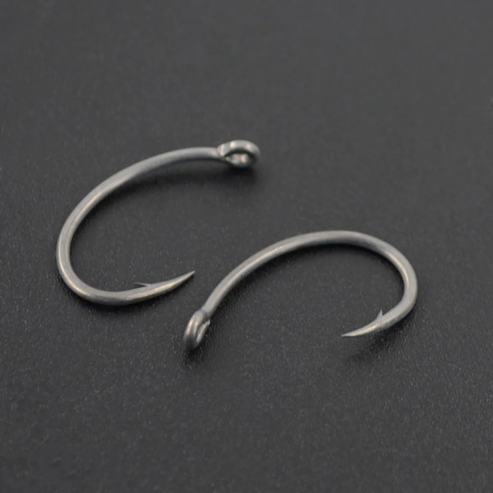 10 50pcs d rig kickers carp fishing d rig aligners hooks anti tangle for hair ronnie rigs end pesca tackle fishing aligner tools 50pcs 2#, 4#, 6#, 8#, 10# Curve Shank Professional Series Carp Barbed Hooks Hair Rigs Portable Tackle For Fishing