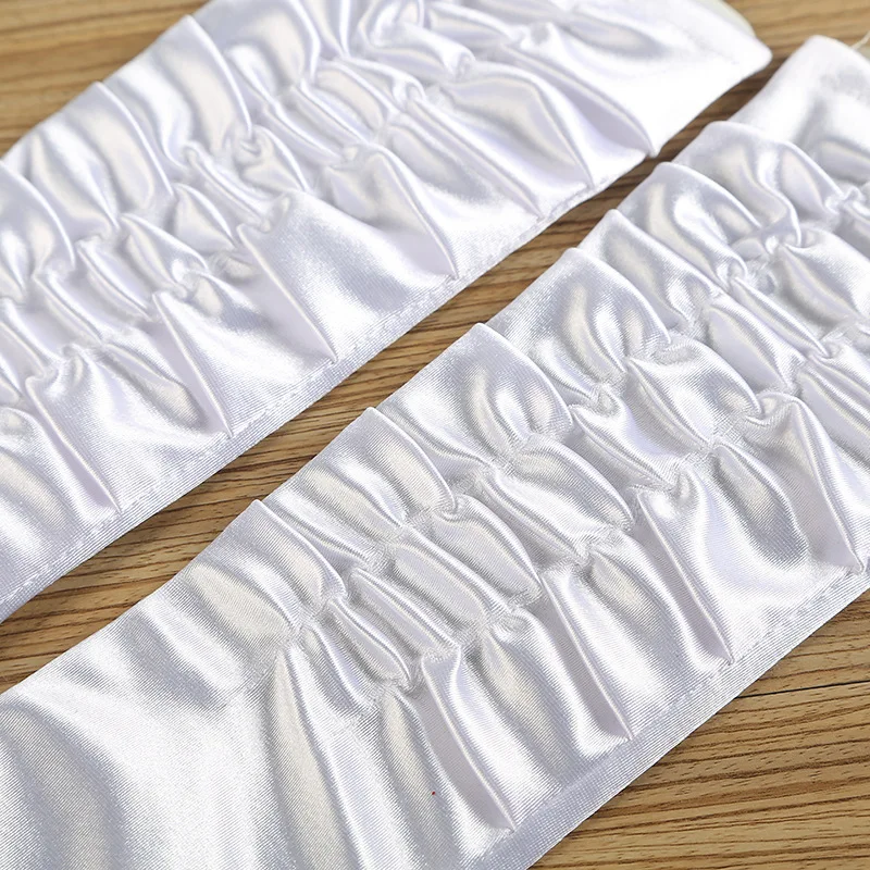 Белые Длинные атласные ручные перчатки для свадьбы женские перчатки для невесты ST012