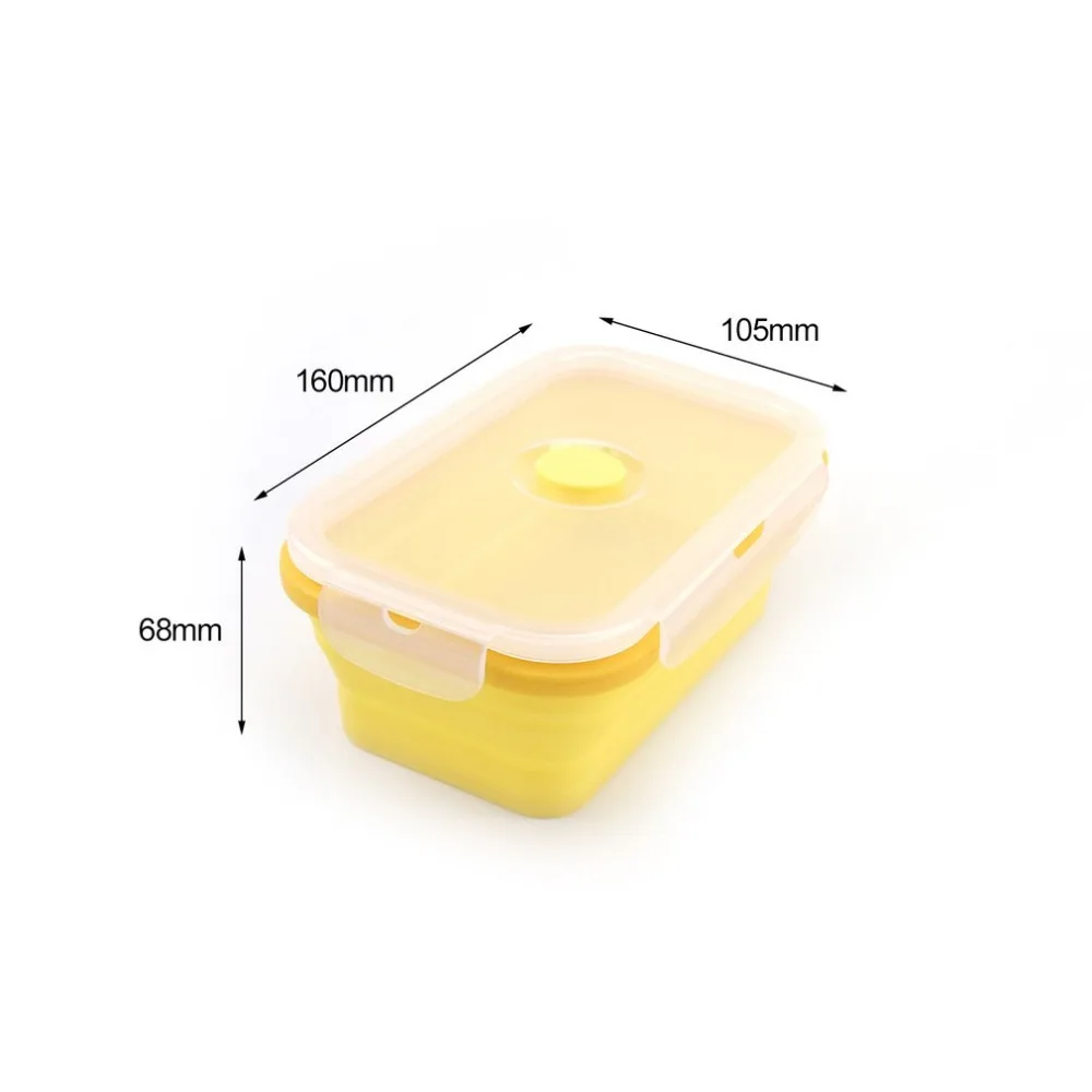 Practical Colorful Foldable Silicone Lunch Box Eco-Friendly Portable Size Children Food Container Microwave Oven Hone Lunch box