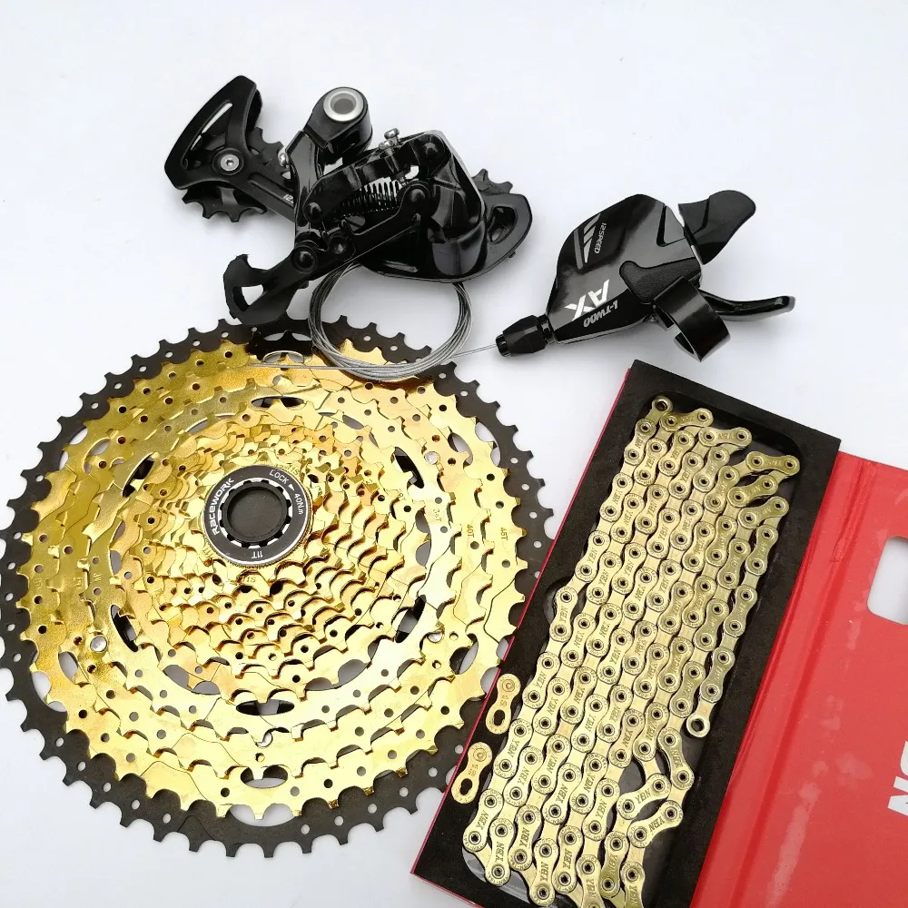 LTWOO 1*12s 12 скоростей MTB Groupset Shift Carbon Rear Derailleur Chain горный велосипед 11 52T Золотая