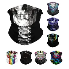 

Skull Cycling Mask Winter Face Mask Hiking Scarves Printed Balaclava Neck Warmer Half Face Cover Sport Motorcycle Bandana Men