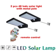 2/4pcs Led Solar Light power garden Lamp solar lighting 48 led warm white pole PIR Motion Sensor Waterproof for Outdoor,street,w