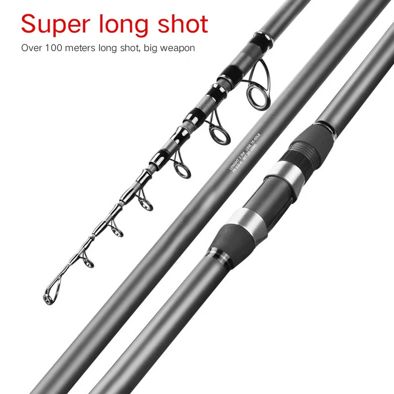 

Portable Rock 2.4m Carp rod Telescopic Sea Fishing Rod Spinning rod carbon fiber Ultralight hard