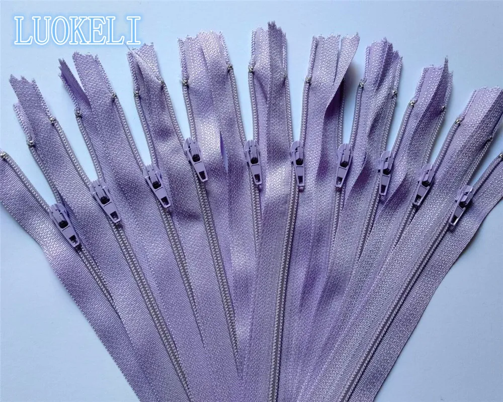 Light Purple 10 шт 3# закрытые нейлоновые катушки молнии(18 дюймов) 45 см портной процесс шитья многоцветные опционально - Color: Light Purple